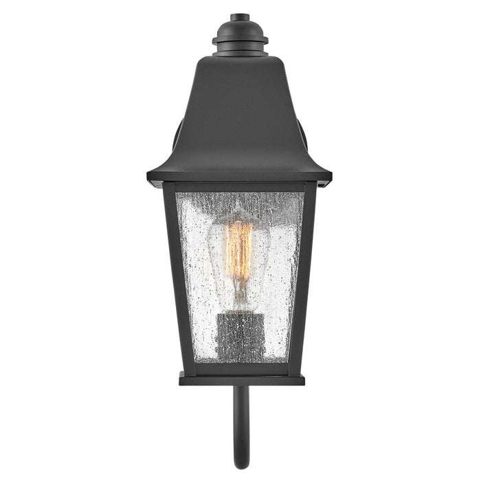 Hinkley Lighting Kingston 1Lt Outdoor Wall Mount, Black/Clear Seedy