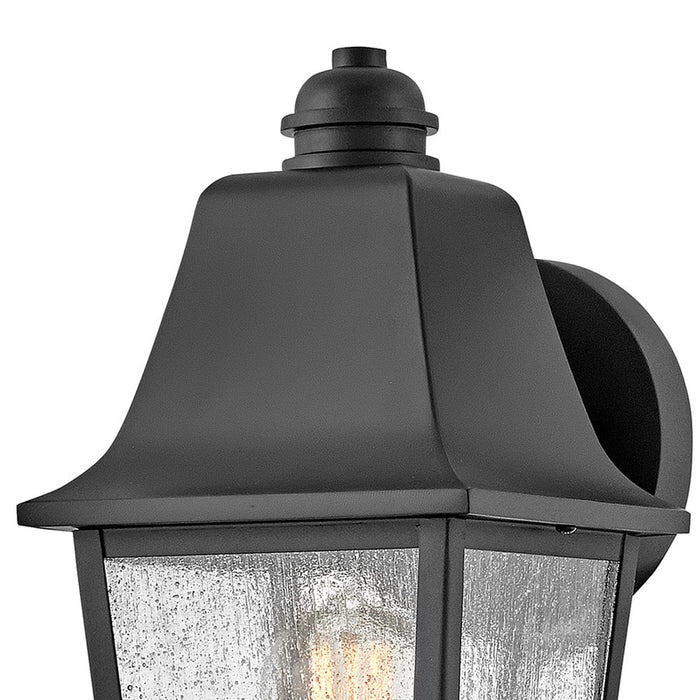 Hinkley Lighting Kingston 1Lt Outdoor Wall Mount, Black/Clear Seedy