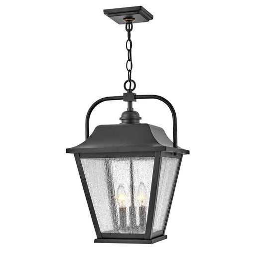 Hinkley Lighting Kingston 3 Light Outdoor Hanging, Black/Clear Seedy - 10012BK