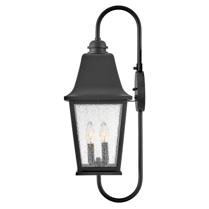 Hinkley Lighting Kingston 2Lt Outdoor Wall Mount, Black/Clear Seedy