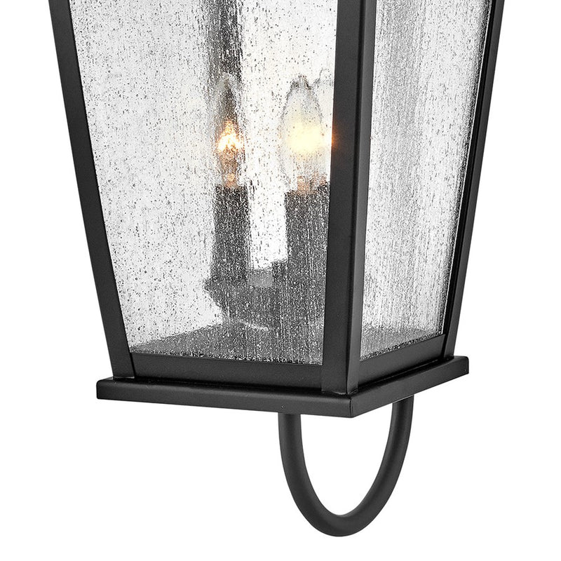 Hinkley Lighting Kingston 2Lt Outdoor Wall Mount, Black/Clear Seedy