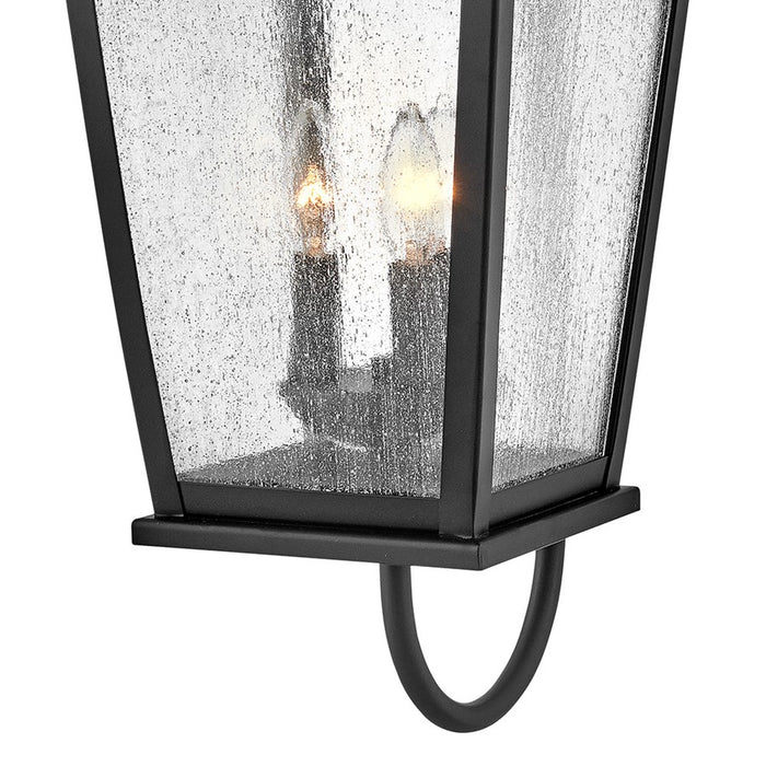 Hinkley Lighting Kingston 2Lt Outdoor Wall Mount, Black/Clear Seedy