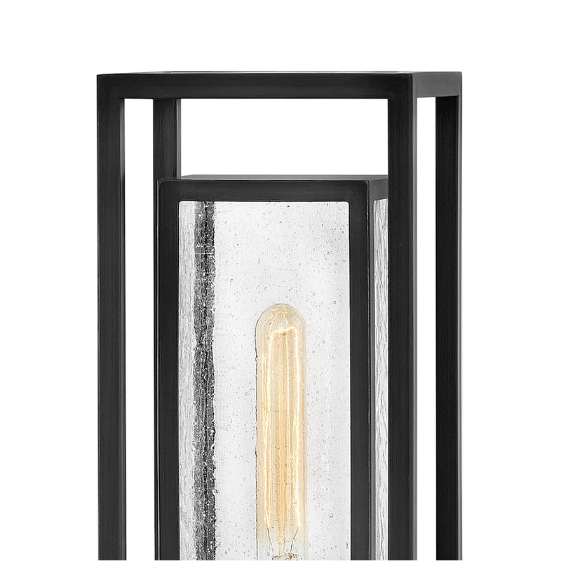 Hinkley Republic 17in 1-Light Outdoor Pier Mount | Transitional Oil Rubbed Bronze Composite and Clear Seedy Glass | Entryway & Porch | 6 | Model 1001OZ-LL
