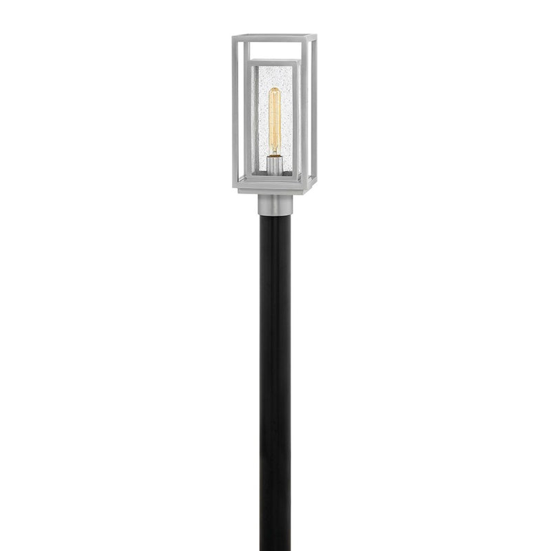 Hinkley Republic 17in 1-Light Outdoor Pier Mount | Transitional Oil Rubbed Bronze Composite and Clear Seedy Glass | Entryway & Porch | 6 | Model 1001OZ-LL
