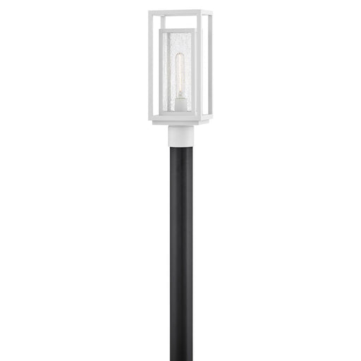 Hinkley Lighting Republic 1Lt Outdoor Post Mount, White/Clear Seedy - 1001TW