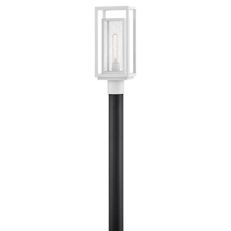 Hinkley Lighting Republic 1Lt Outdoor Post Mount, White/Clear Seedy