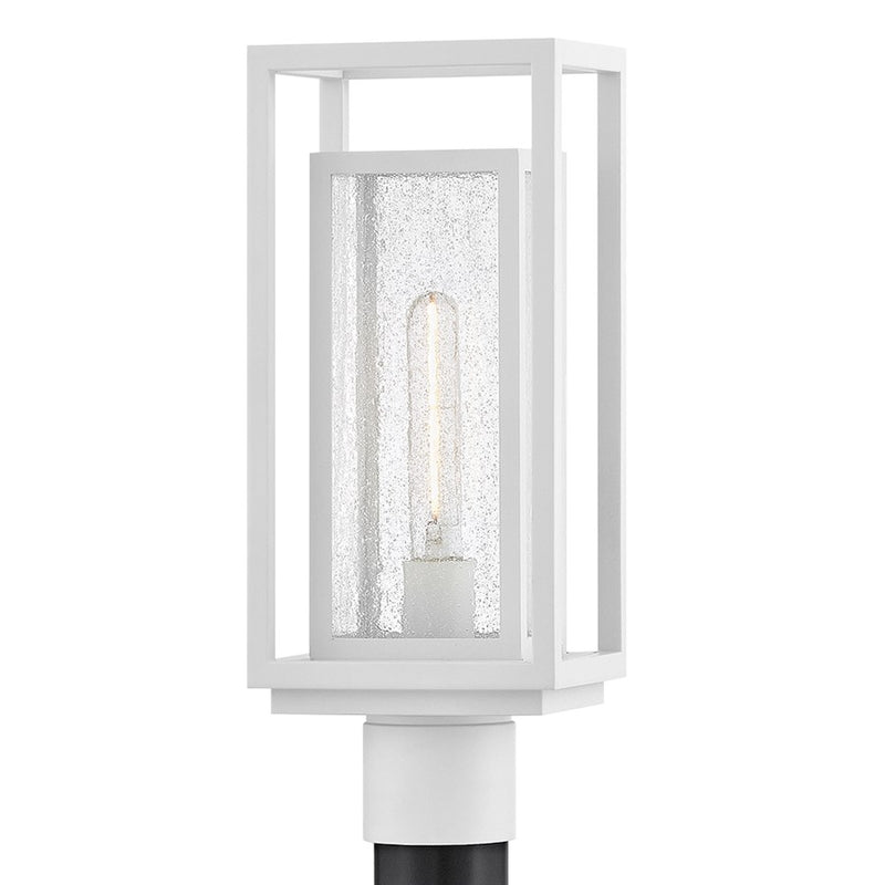 Hinkley Lighting Republic 1Lt Outdoor Post Mount, White/Clear Seedy