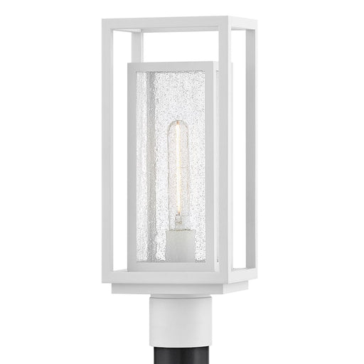 Hinkley Lighting Republic 1Lt Outdoor Post Mount, White/Clear Seedy
