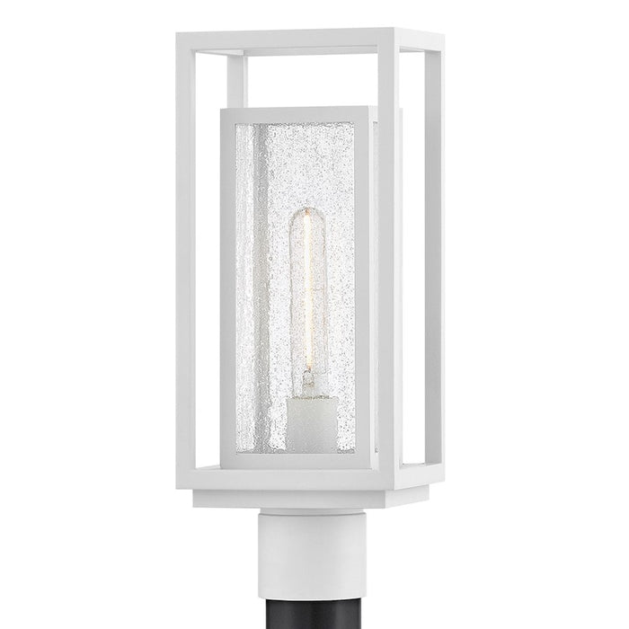 Hinkley Lighting Republic 1Lt Outdoor Post Mount, White/Clear Seedy