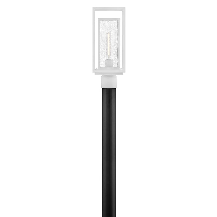 Hinkley Lighting Republic 1Lt Outdoor Post Mount, White/Clear Seedy