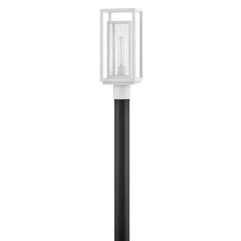 Hinkley Lighting Republic 1Lt Outdoor Post Mount, White/Clear Seedy
