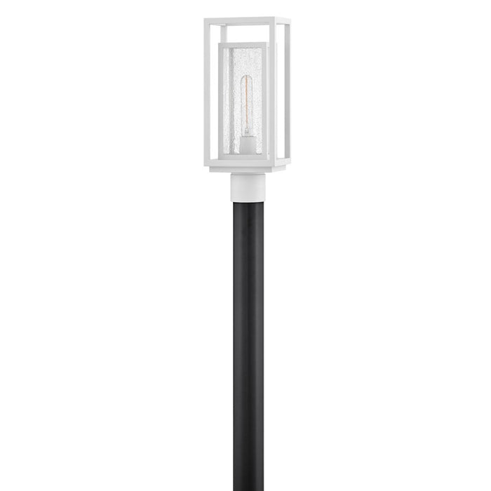 Hinkley Lighting Republic 1Lt Outdoor Post Mount, White/Clear Seedy
