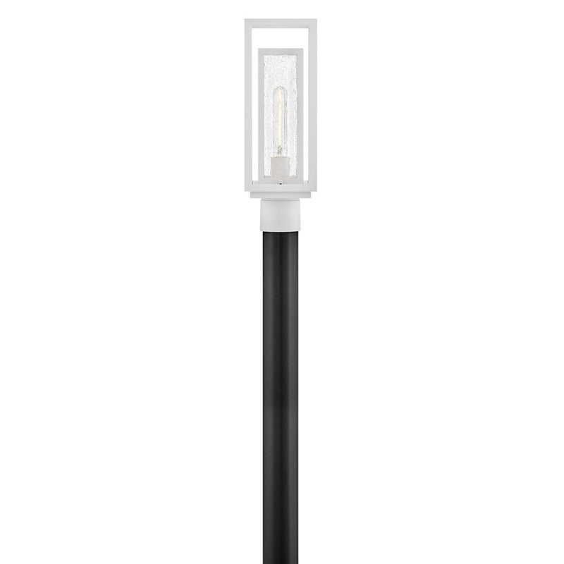 Hinkley Lighting Republic 1Lt Outdoor Post Mount, White/Clear Seedy