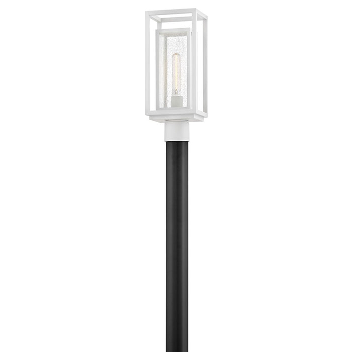 Hinkley Lighting Republic 1Lt Outdoor Post Mount, White/Clear Seedy