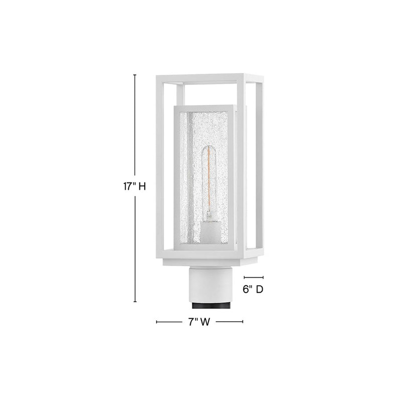 Hinkley Lighting Republic 1Lt Outdoor Post Mount, White/Clear Seedy
