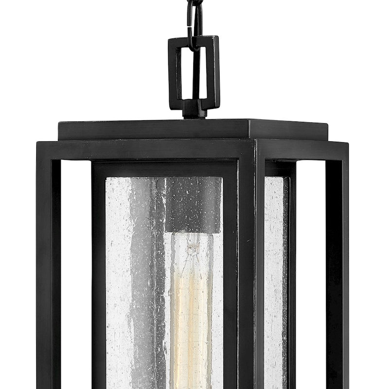 Hinkley Republic 1-Light Outdoor Hanging Lantern | Transitional Oil Rubbed Bronze Composite and Clear Seedy Glass | Covered Patio & | Model 1002OZ-LL