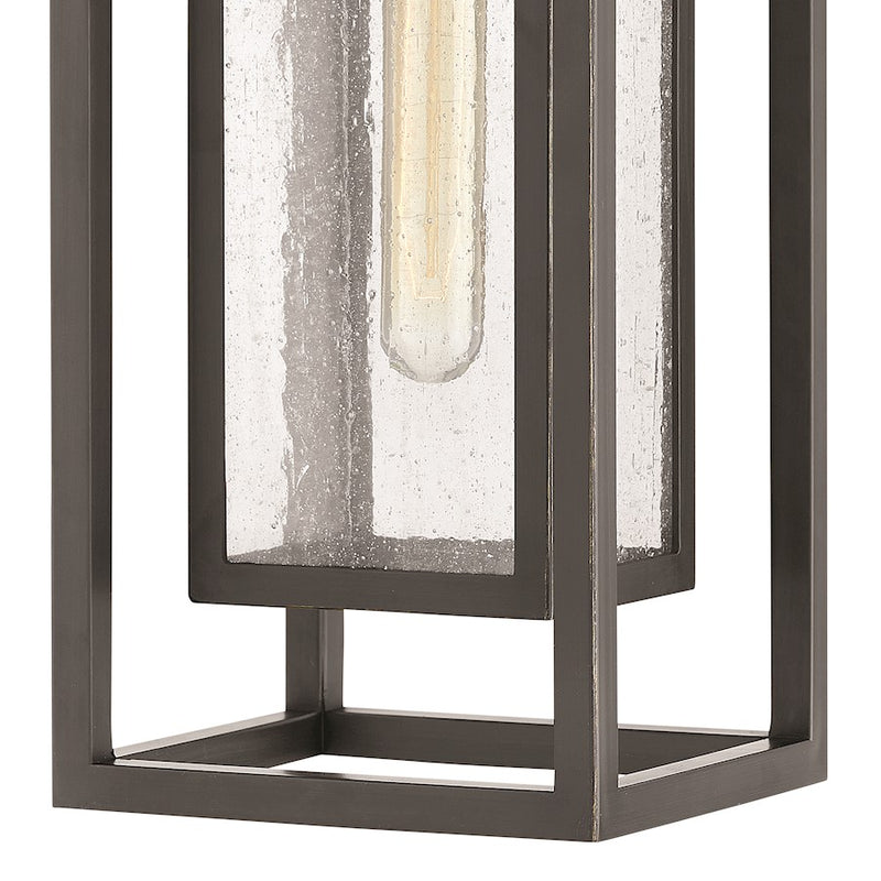 Hinkley Republic 1-Light Outdoor Hanging Lantern | Transitional Oil Rubbed Bronze Composite and Clear Seedy Glass | Covered Patio & | Model 1002OZ-LL