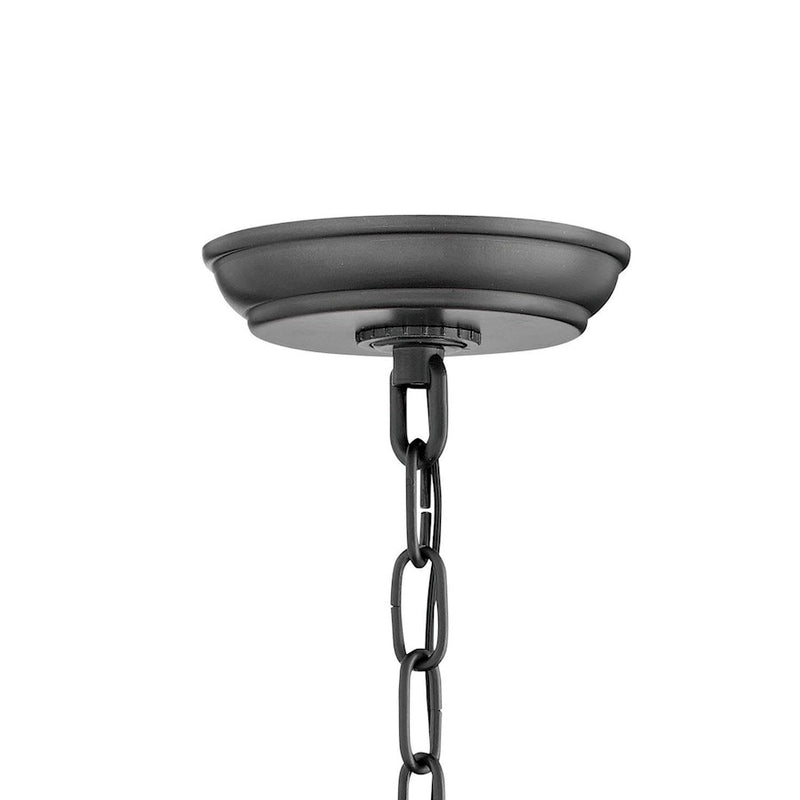 Hinkley Republic 1-Light Outdoor Hanging Lantern | Transitional Black Composite and Clear Seedy Glass | Covered Porch & Entryway | 6 x 7 | Model 1002BK-LV