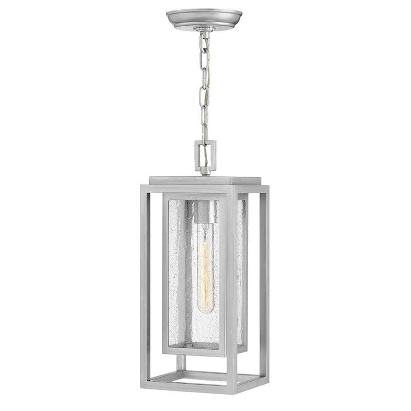 Hinkley Republic 1-Light Outdoor Hanging Lantern | Transitional Oil Rubbed Bronze Composite and Clear Seedy Glass | Covered Patio & | Model 1002OZ-LL