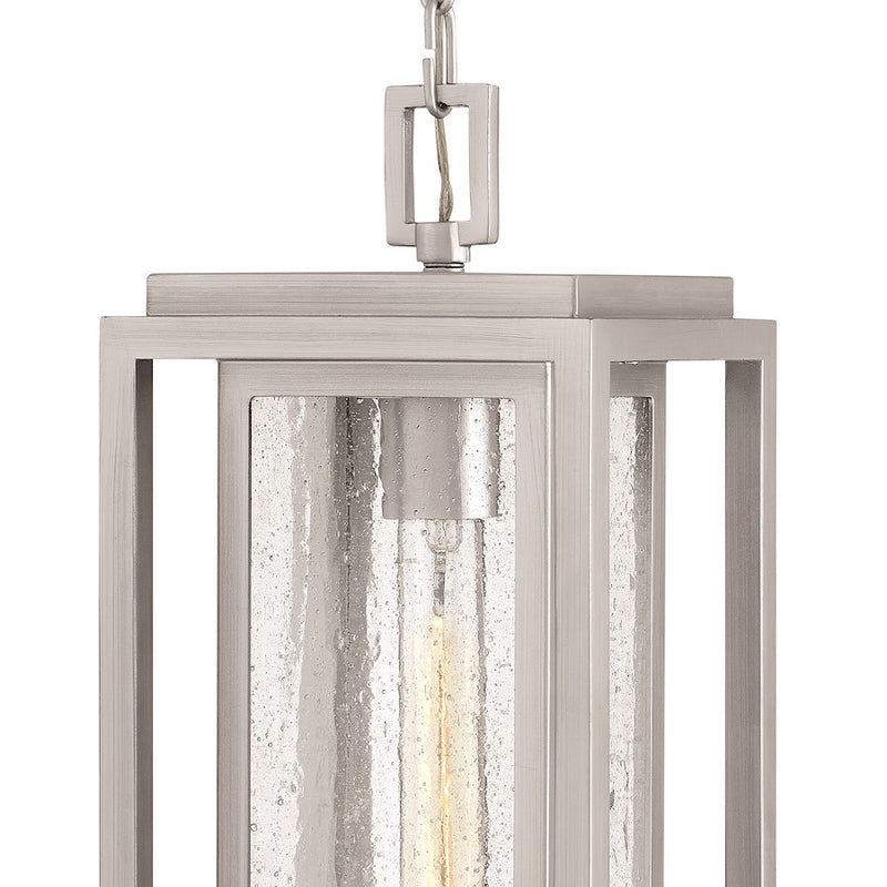 Hinkley Republic 1-Light Outdoor Hanging Lantern | Transitional Oil Rubbed Bronze Composite and Clear Seedy Glass | Covered Patio & | Model 1002OZ-LL