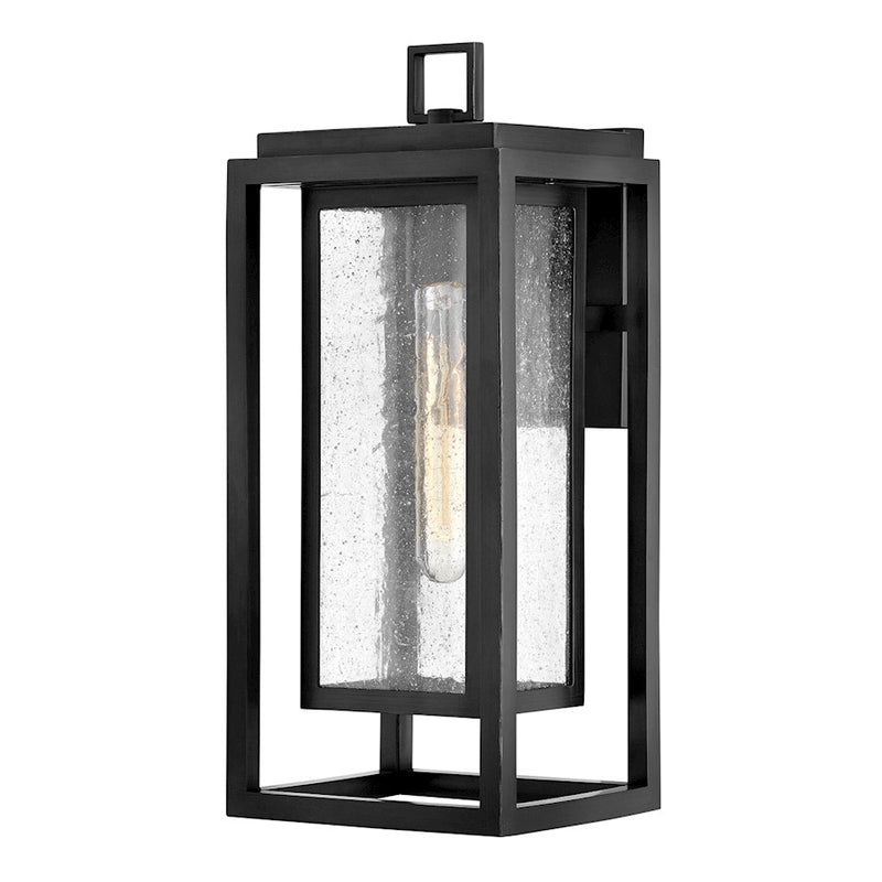 Hinkley Republic 1-Light Outdoor Wall Sconce | Transitional Oil Rubbed Bronze Composite and Clear Seedy Glass | Covered Patios & | Model 1004OZ-LV