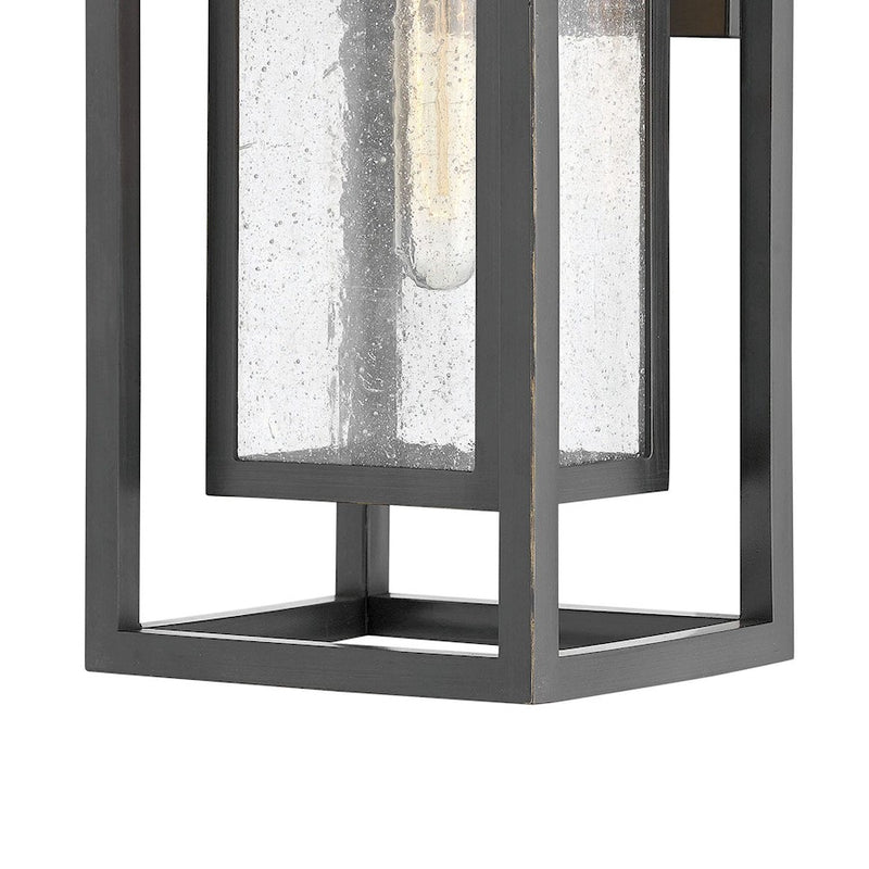 Hinkley Republic 1-Light Outdoor Wall Sconce | Transitional Oil Rubbed Bronze Composite and Clear Seedy Glass | Covered Patios & | Model 1004OZ-LV