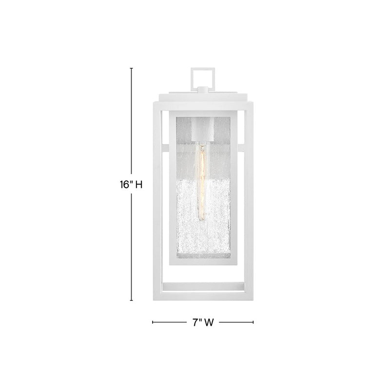 Hinkley Lighting Republic 1Lt Outdoor 16" Wall Mount, White/Clear Seedy