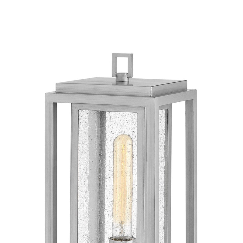 Hinkley Republic 6in 1-Light Pier Mount | Transitional Satin Nickel Composite and Clear Seedy Glass | Covered Patio & Entryway | 6 x 7 x | Model 1007SI-LV