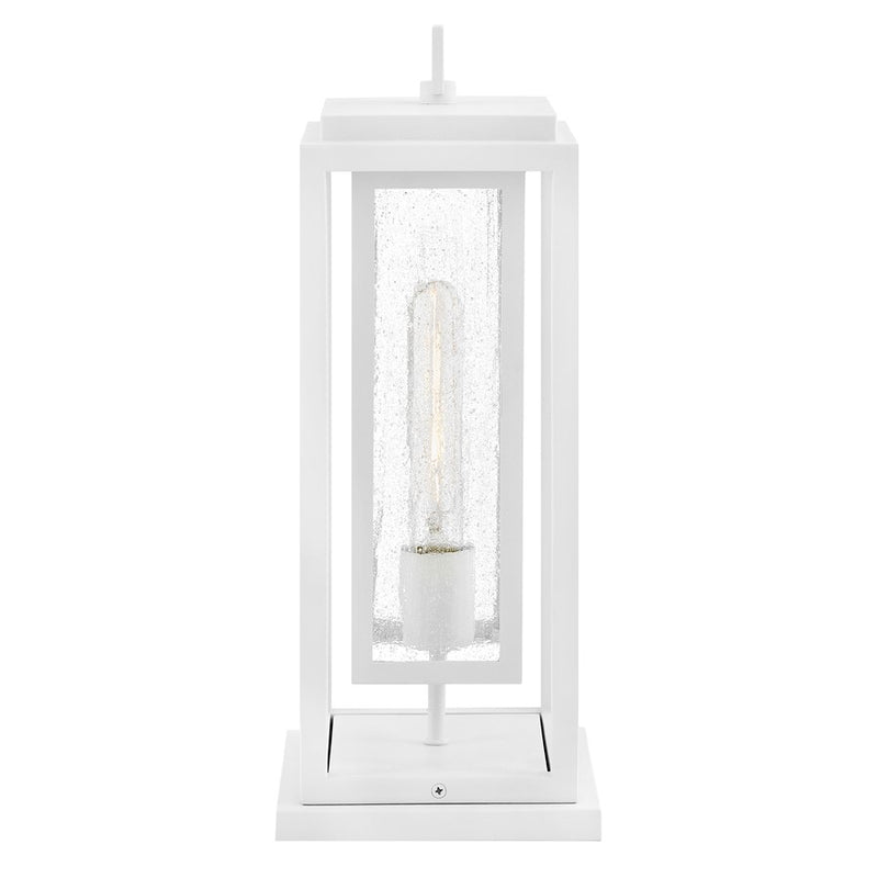 Hinkley Republic 6in 1-Light Pier Mount | Transitional Textured White Composite and Clear Seedy Glass | Outdoor Entryway & Patio | 6 x 8 | Model 1007TW-LV