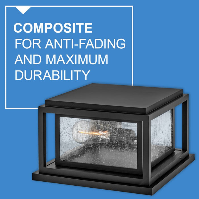 Hinkley Lighting Republic 2Lt Outdoor Pier Mount/8W, Black/Clear Seedy
