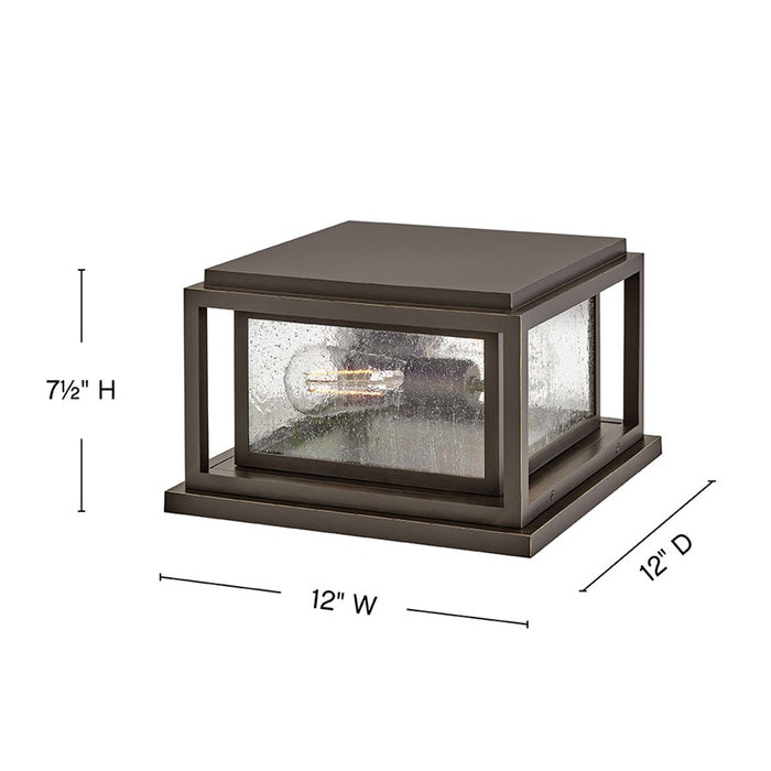 Hinkley Lighting Republic 2Lt Outdoor Pier Mount/8W, Bronze/Clear Seedy