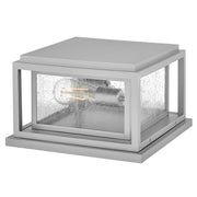 Hinkley Lighting Republic 2Lt Outdoor Pier Mount/8W, Nickel/Clear Seedy - 1008SI