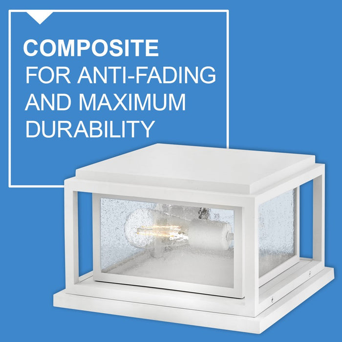 Hinkley Lighting Republic 2Lt Outdoor Pier Mount/8W, White/Clear Seedy
