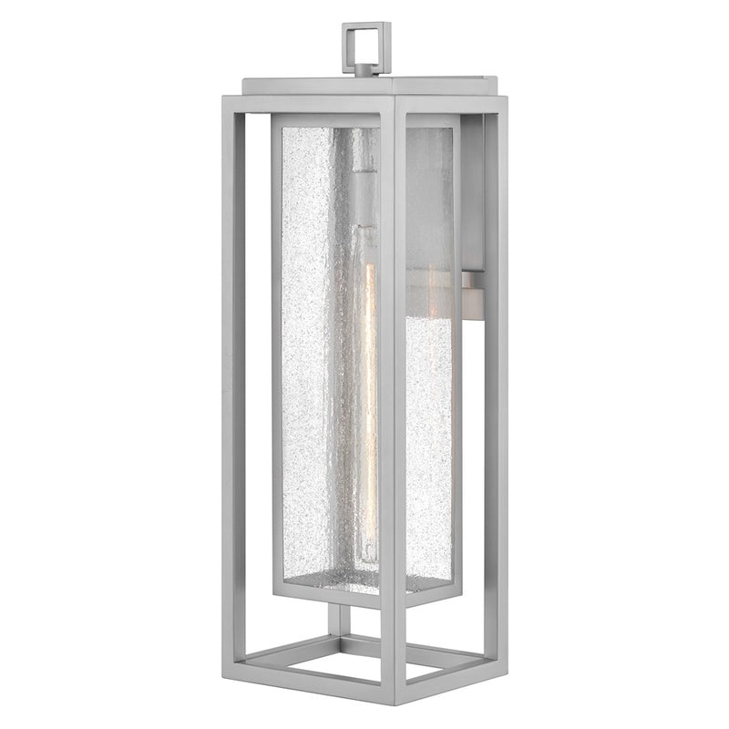 Hinkley Lighting Republic 1Lt Outdoor Wall Mount, Nickel/Clear Seedy