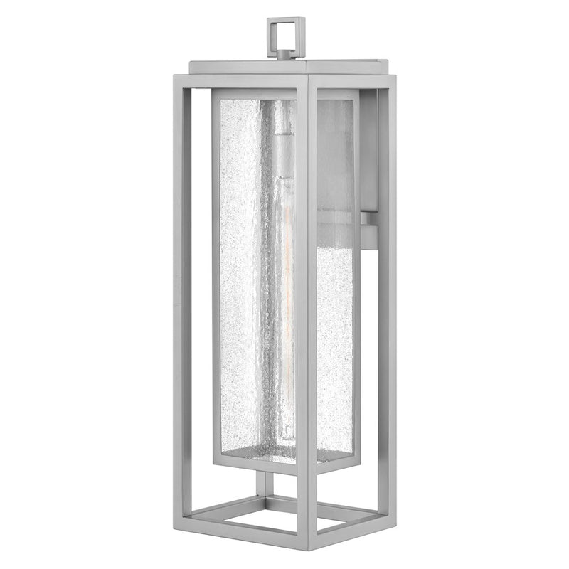 Hinkley Lighting Republic 1Lt Outdoor Wall Mount, Nickel/Clear Seedy