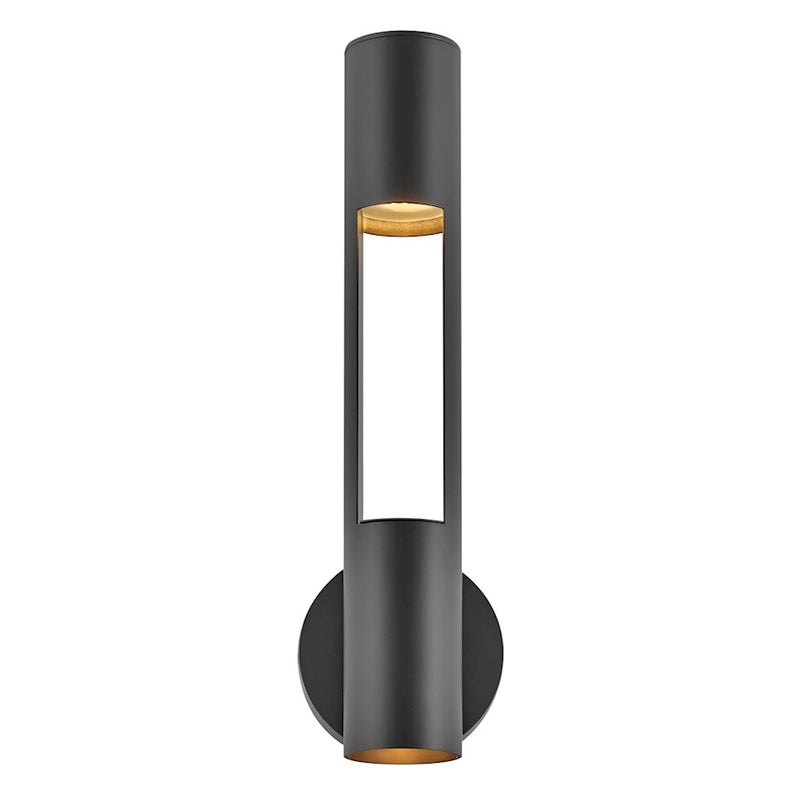 Hinkley Oslo 18in 2-Light Outdoor Wall Sconce | Modern Textured Graphite Aluminum and Inside Etched Glass | Covered Patio & Entryway | Model 10194TG-LL