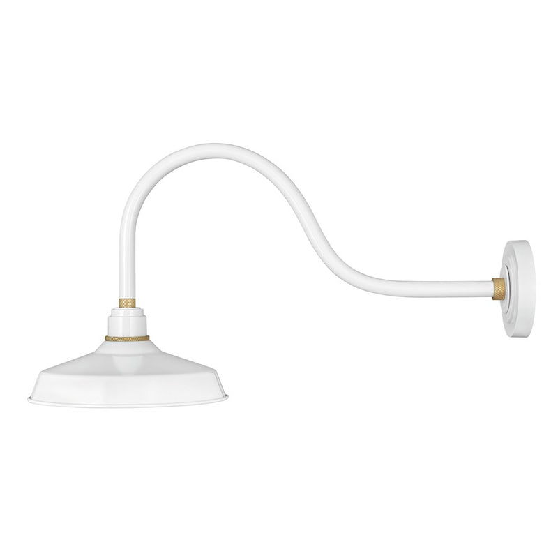 Hinkley Foundry 30.5in 1-Light Outdoor Wall Sconce | Industrial Museum Bronze and Brass Aluminum | Covered Patio & Entryway | 30 x 12 x 16 | Model 10352MR