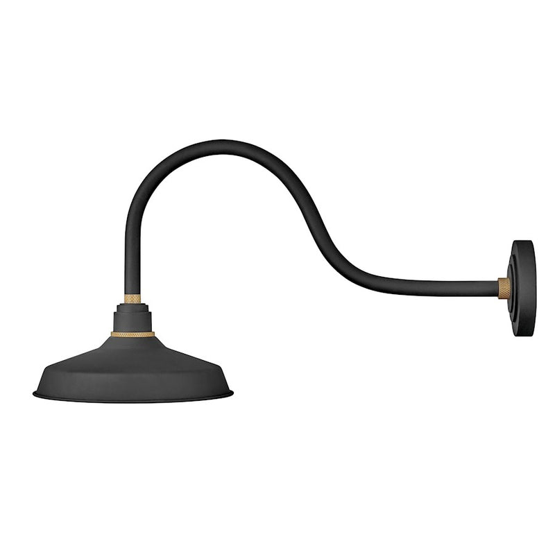 Hinkley Foundry 30.5in 1-Light Outdoor Wall Sconce | Industrial Museum Bronze and Brass Aluminum | Covered Patio & Entryway | 30 x 12 x 16 | Model 10352MR
