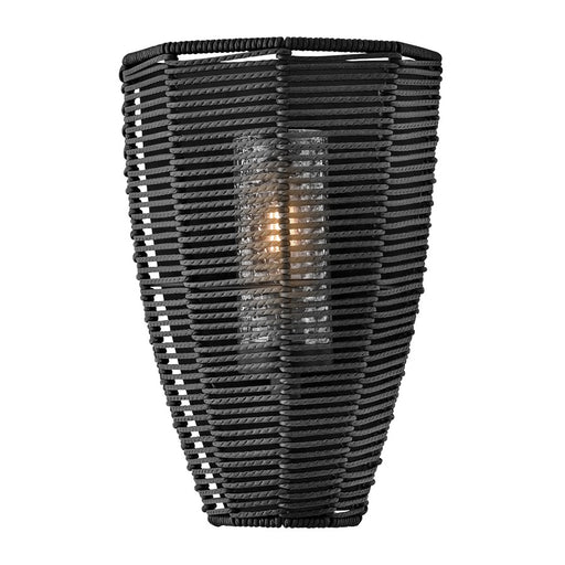 Hinkley Lighting Luca 1Lt 8" Outdoor Wall Sconce, Black/Clear Seedy - 10380BK