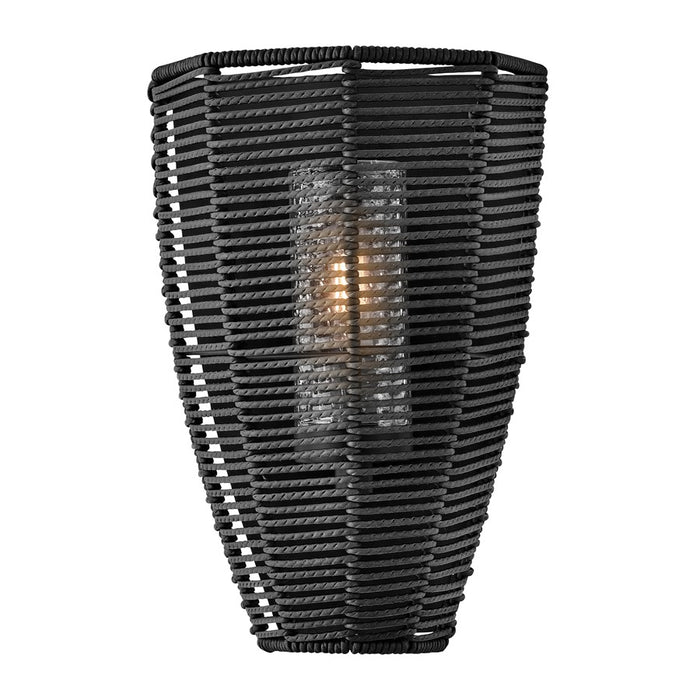 Hinkley Lighting Luca 1Lt 8" Outdoor Wall Sconce, Black/Clear Seedy - 10380BK