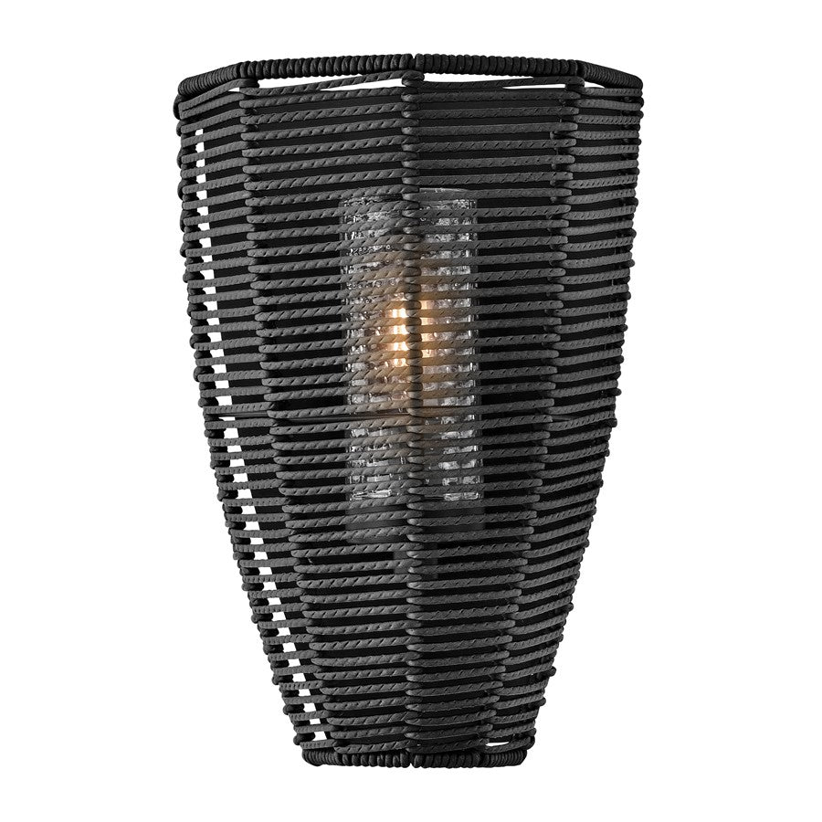 Hinkley Lighting Luca 1Lt 8" Outdoor Wall Sconce, Black/Clear Seedy - 10380BK