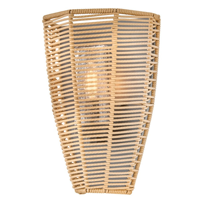 Hinkley Luca 1Lt 8" Outdoor Wall Sconce, Black/Natural/Clear Seedy