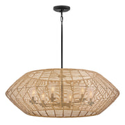 Hinkley Luca 6Lt Outdoor Chandelier, Black/Camel/Clear Seedy/Camel - 10386BK-CML