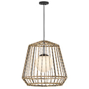 Hinkley Lighting Arlen 1Lt 24" Outdoor Pendant, Black/Etched Opal - 10394BK-LV