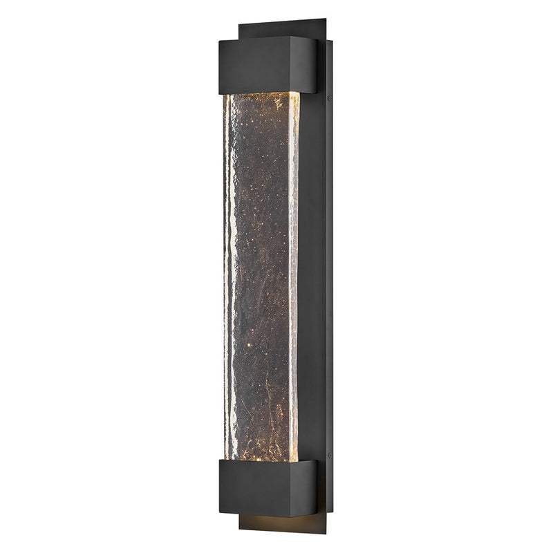 Hinkley Rune 30in 1-Light Outdoor Wall Sconce | Modern Black Aluminum and Clear Glass | Covered Patio & Entryway | 4 x 6.5 x 30 in | Model 10599BK