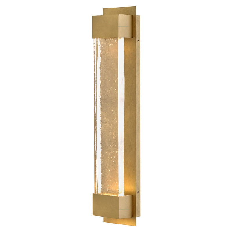 Hinkley Rune 30in 1-Light Wall Sconce | Modern Heritage Brass Aluminum and Clear Art Glass | Covered Patio & Entryway | 4 x 6.5 x 30 in | Model 10599HB