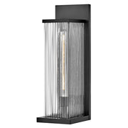 Hinkley Torrent 1Lt Outdoor 24" Wall Mount, Black/Clear Ribbed - 10605BK
