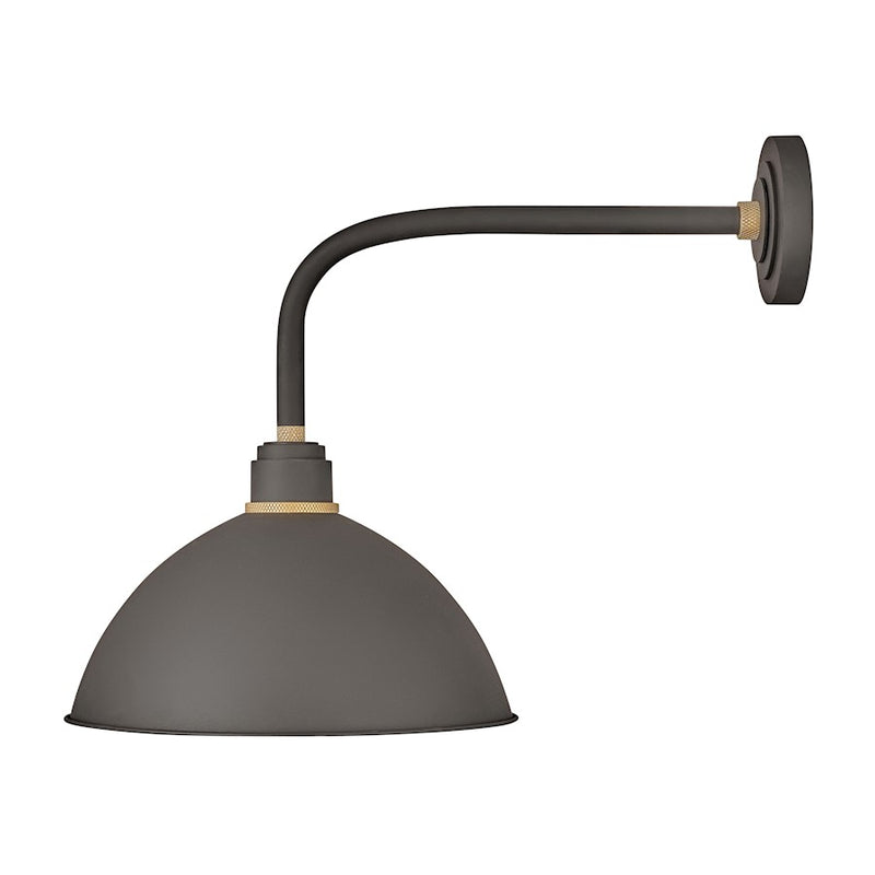 Hinkley Foundry 615 26in 1-Light Outdoor Sconce | Industrial Museum Bronze and Brass Aluminum | Covered Patios & Entryways | 26 x 16 x 20 | Model 10615MR