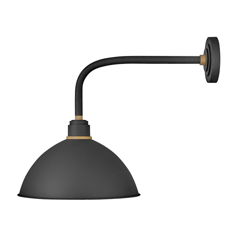Hinkley Foundry 615 26in 1-Light Outdoor Sconce | Industrial Museum Bronze and Brass Aluminum | Covered Patios & Entryways | 26 x 16 x 20 | Model 10615MR