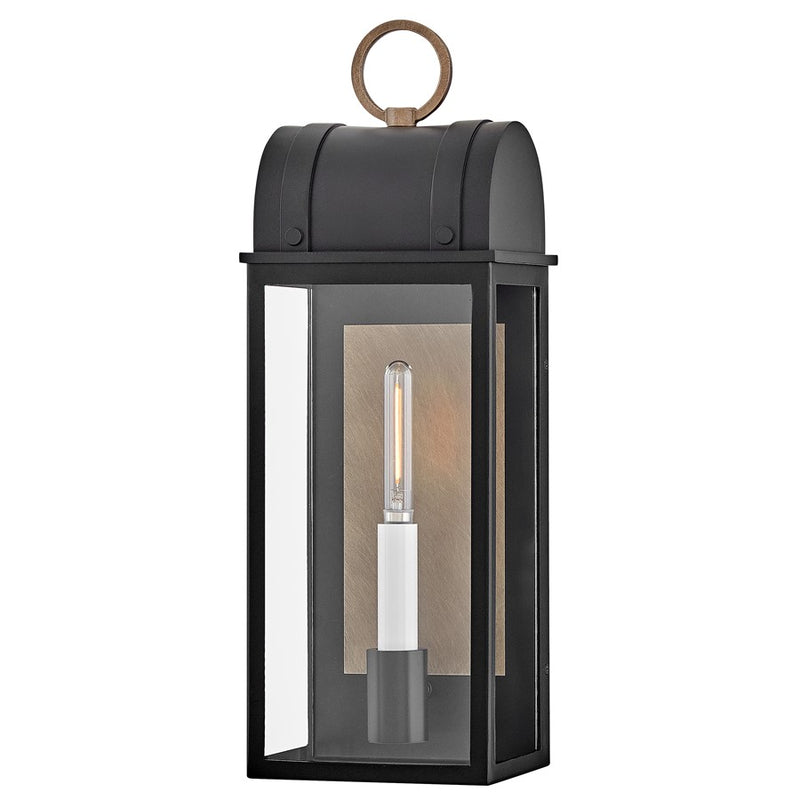 Hinkley Lighting Campbell 1 Light Outdoor Wall Mount, Black/Clear